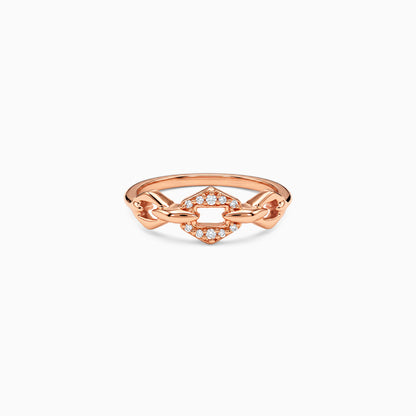 Rose Gold Cybil Chain Ring (Size 12)