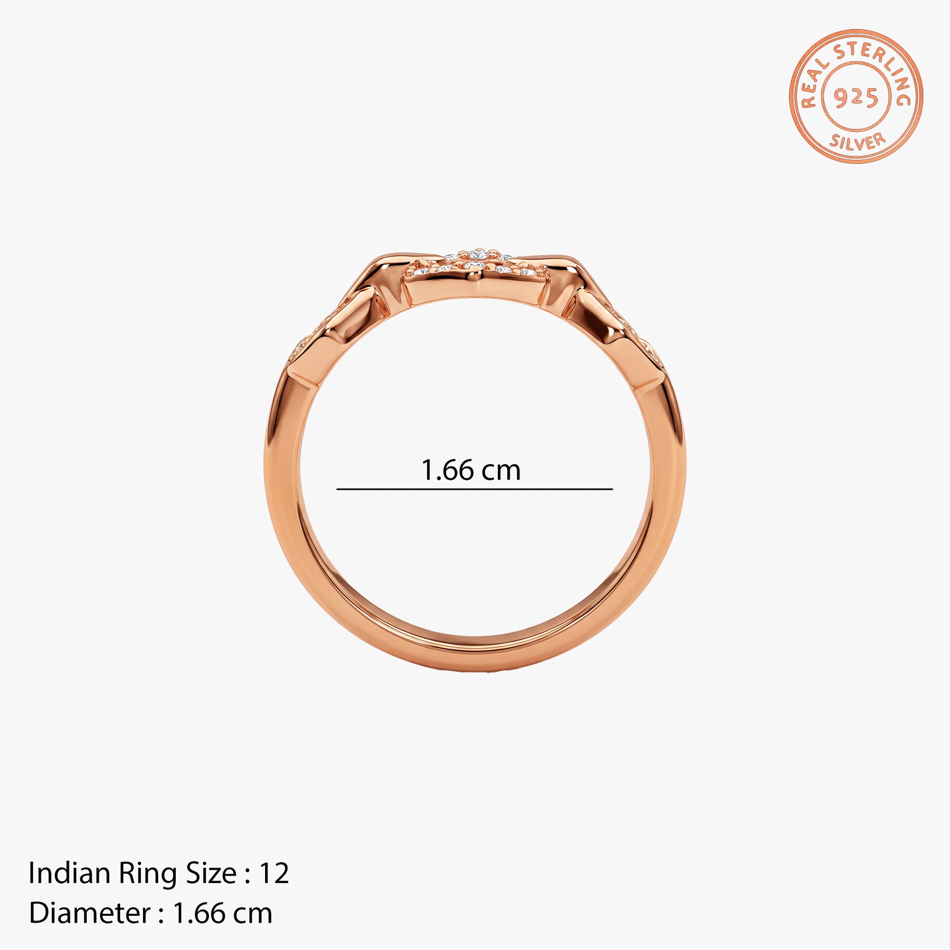 Rose Gold Cybil Chain Ring (Size 12)