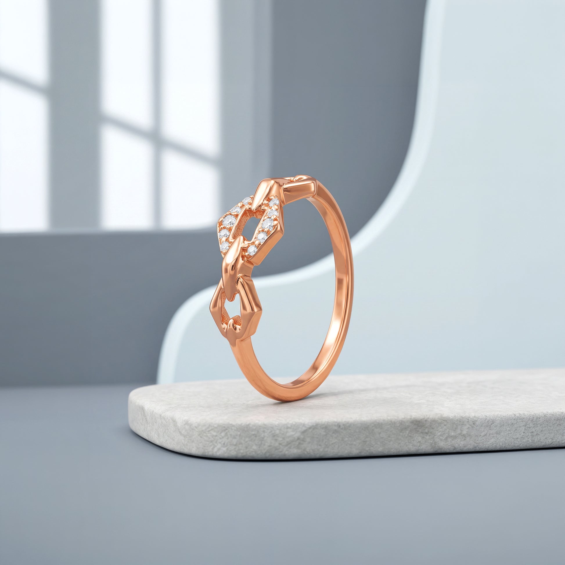 Rose Gold Cybil Chain Ring (Size 12)