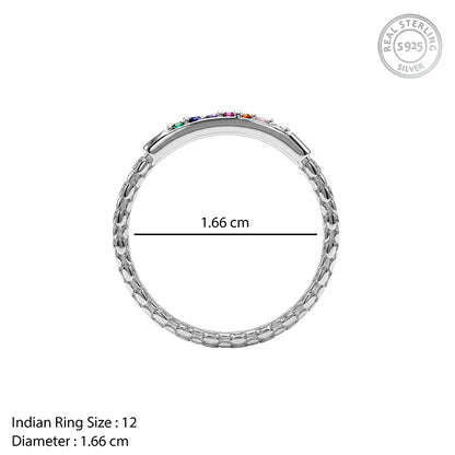 Silver Hammered Ring (Size 12)