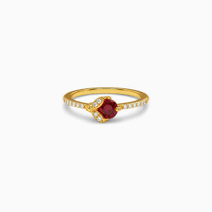 Golden Scarlet Bud Ring (Size 12)
