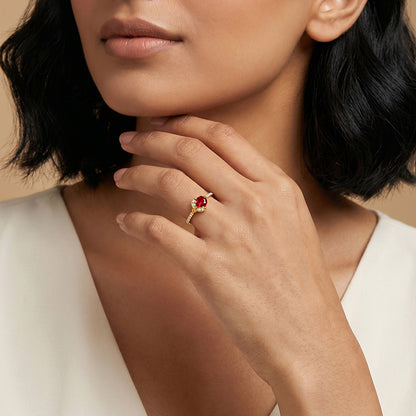 Golden Scarlet Bud Ring (Size 12)
