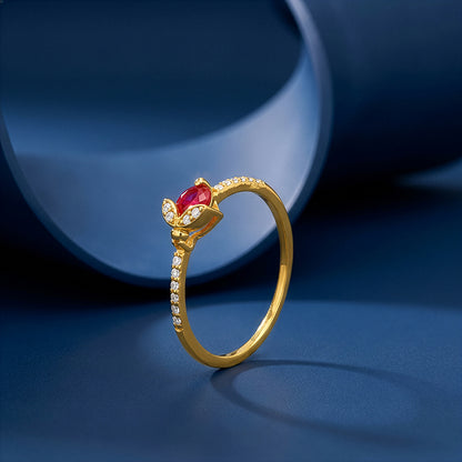 Golden Scarlet Bud Ring (Size 12)