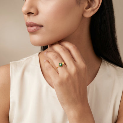 Golden Viridia Blossom Ring (Size 12)