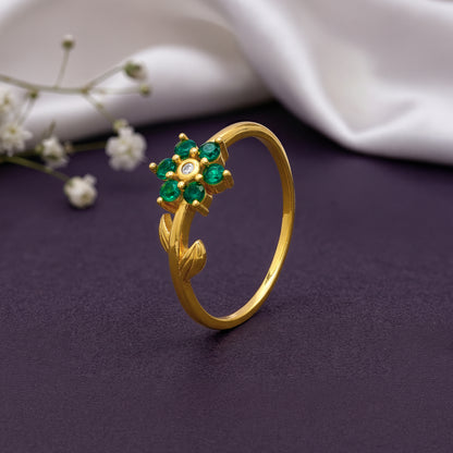 Golden Viridia Blossom Ring (Size 12)