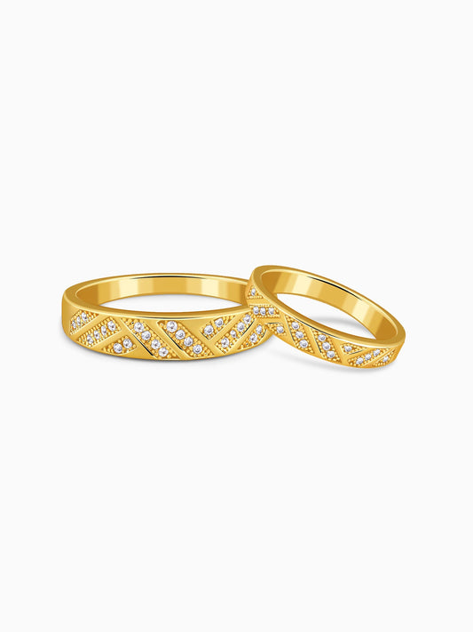 Golden Aztec Shine Couple Rings