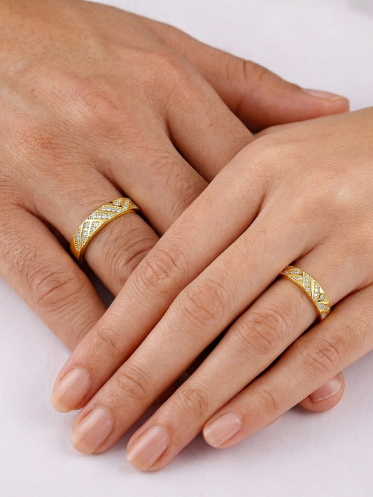 Golden Aztec Shine Couple Rings