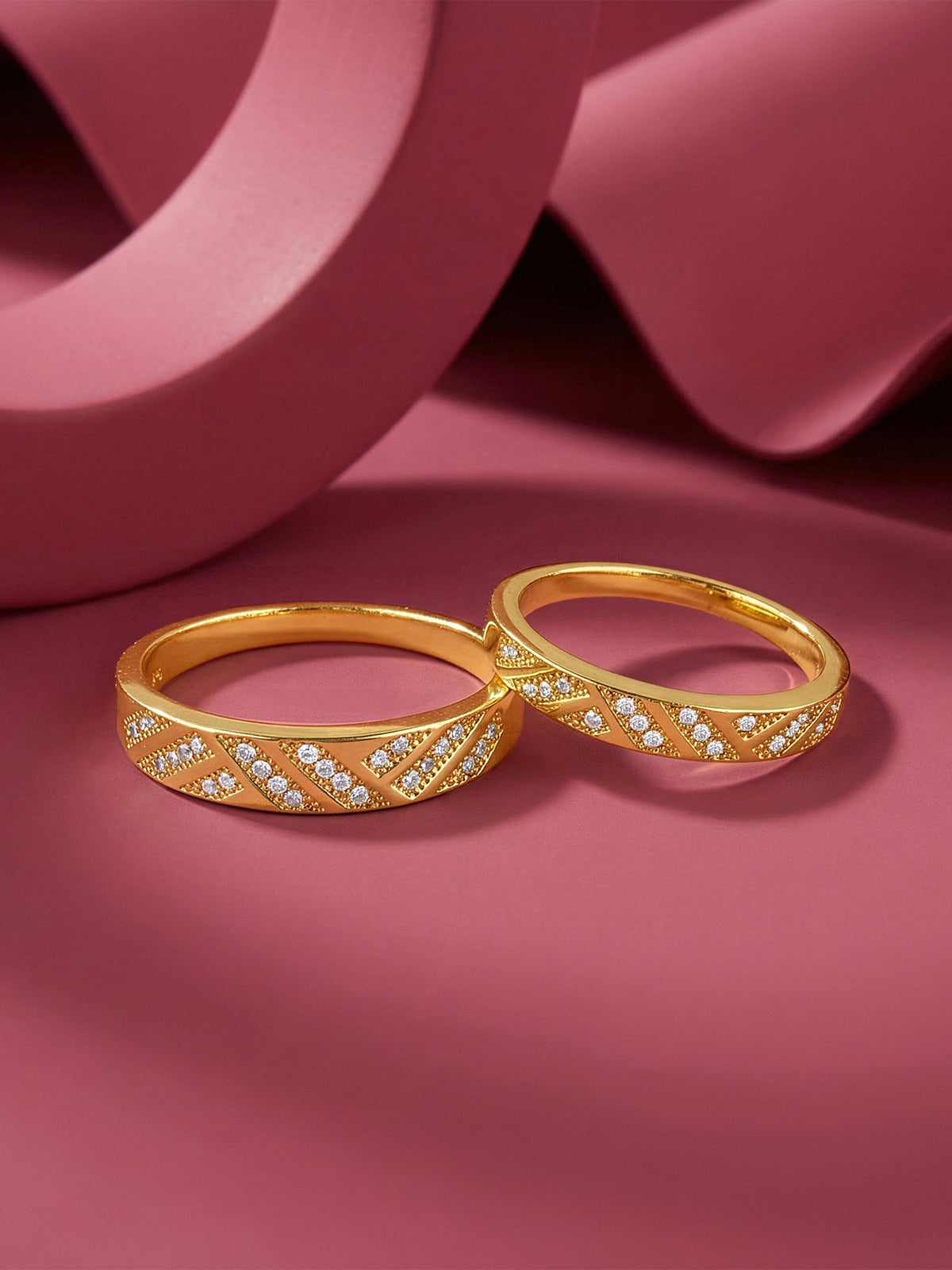 Golden Aztec Shine Couple Rings