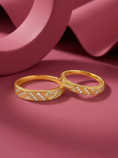 Golden Aztec Shine Couple Rings