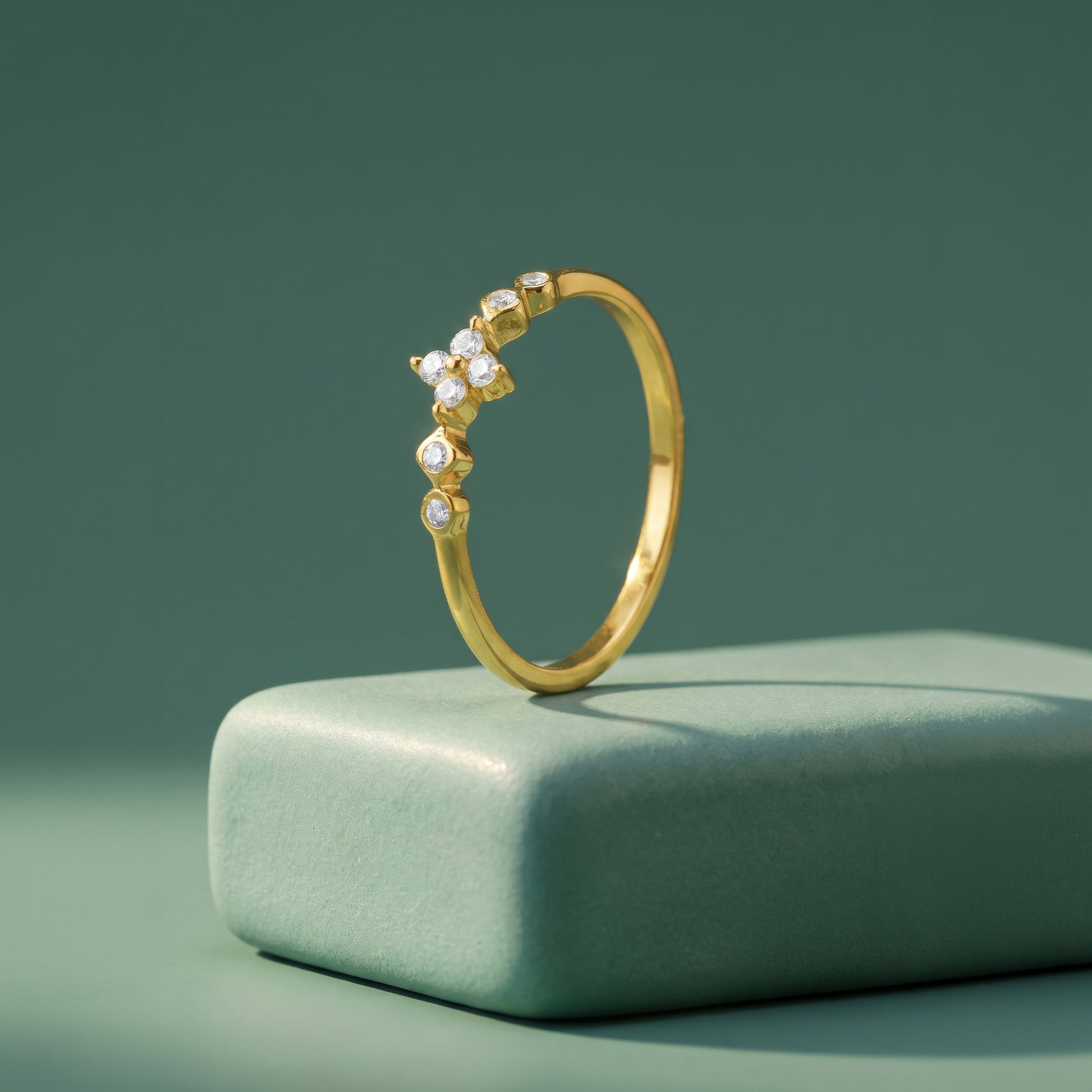 Golden Emberleaf Ring