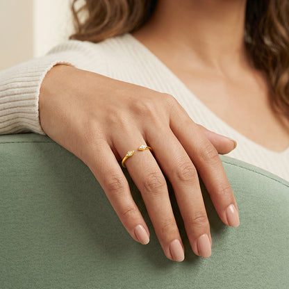Golden Twin Spark Ring (Size 12)