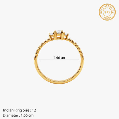 Golden Fluer Trio Ring (Size 12)