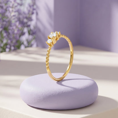 Golden Fluer Trio Ring (Size 12)