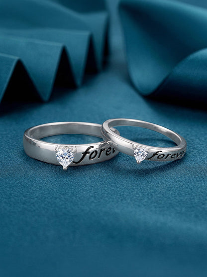 Silver Forever Kind Couple Rings
