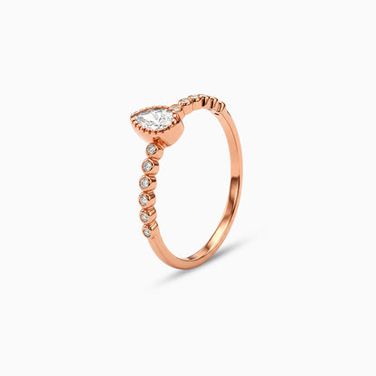 Rose Gold Bubbles Pear Ring (Size 12)