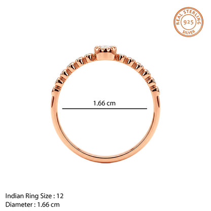 Rose Gold Bubbles Pear Ring (Size 12)