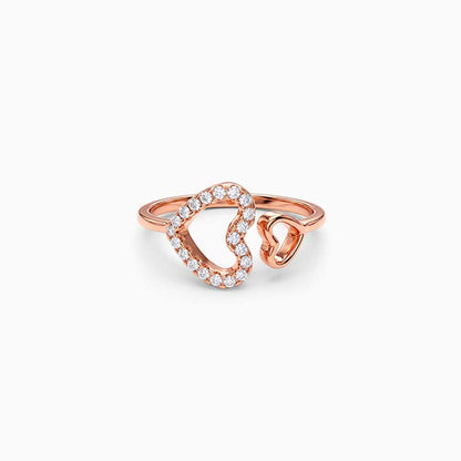 Rose Gold Double Heart Ring (Size 12)