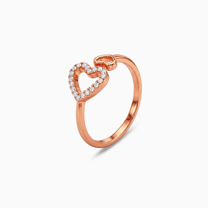 Rose Gold Double Heart Ring (Size 12)