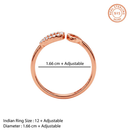 Rose Gold Double Heart Ring (Size 12)
