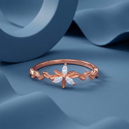 Rose Gold Pretty Daisy Ring (Size 12)