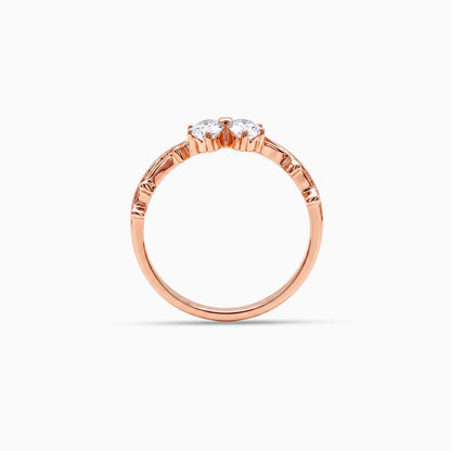 Rose Gold Heart Branch Ring (Size 12)