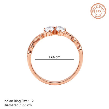 Rose Gold Heart Branch Ring (Size 12)