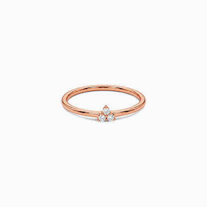 Rose Gold Triple Spark Ring (Size 12)