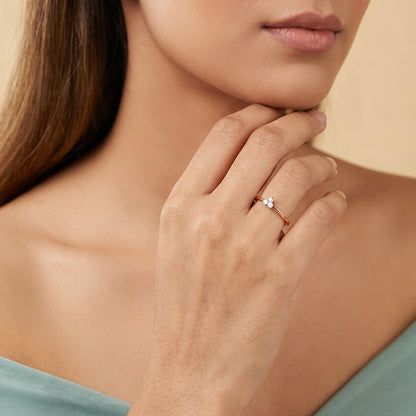 Rose Gold Triple Spark Ring (Size 12)