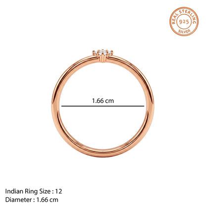Rose Gold Triple Spark Ring (Size 12)