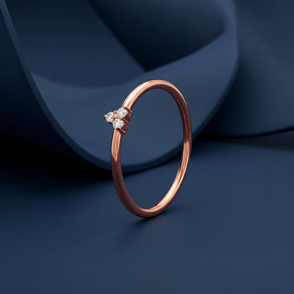 Rose Gold Triple Spark Ring (Size 12)
