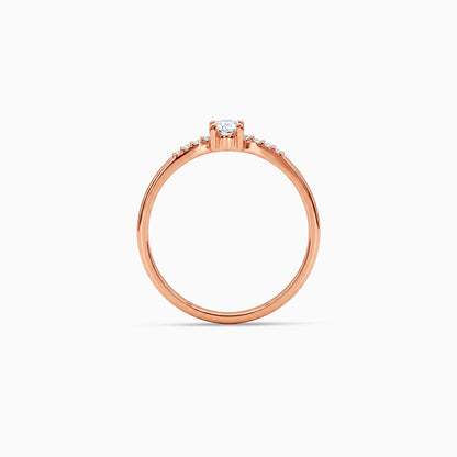 Rose Gold Teardrop Solitaire Ring (Size 12)
