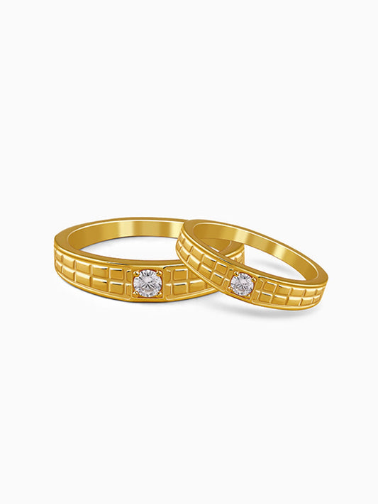 Golden Vintage Love Couple Rings