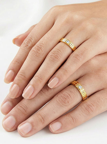 Golden Vintage Love Couple Rings