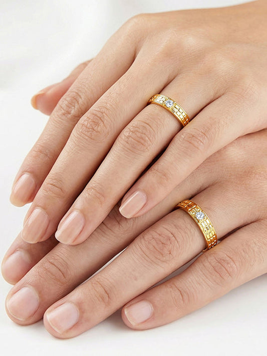 Golden Vintage Love Couple Rings