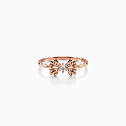 Rose Gold Minimalist Bow Ring (Size 12)