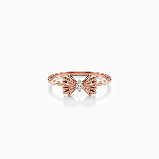 Rose Gold Minimalist Bow Ring (Size 12)