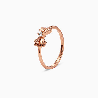 Rose Gold Minimalist Bow Ring (Size 12)