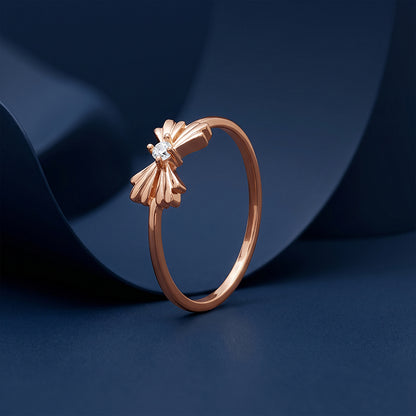 Rose Gold Minimalist Bow Ring (Size 12)