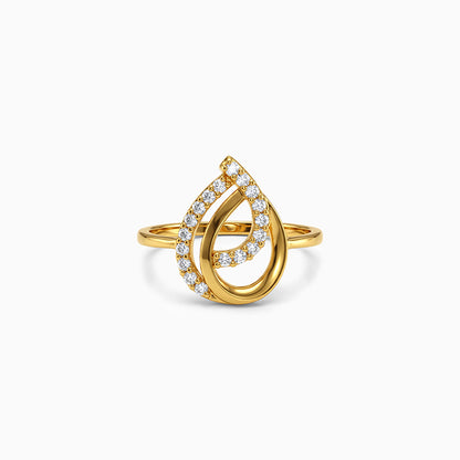 Golden Bonded Teardrop Ring (Size 12)