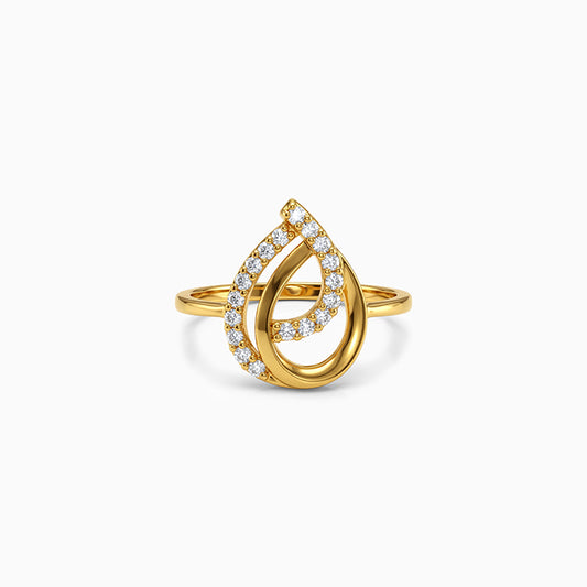 Golden Bonded Teardrop Ring (Size 12)