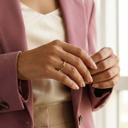Golden Buckle Statement Ring (Size 12)
