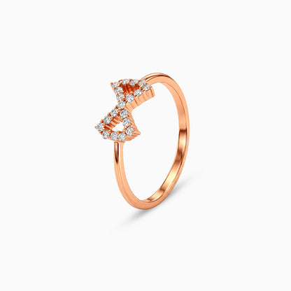 Rose Gold Crystal Bow Ring (Size 12)
