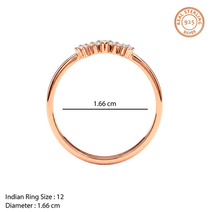 Rose Gold Crystal Bow Ring (Size 12)