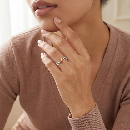 Silver Cardiogram Ring (Size 12)