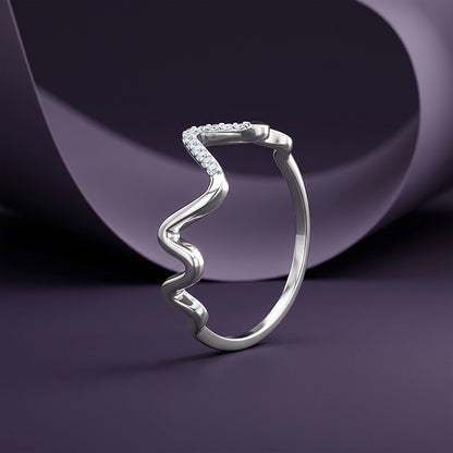 Silver Cardiogram Ring (Size 12)