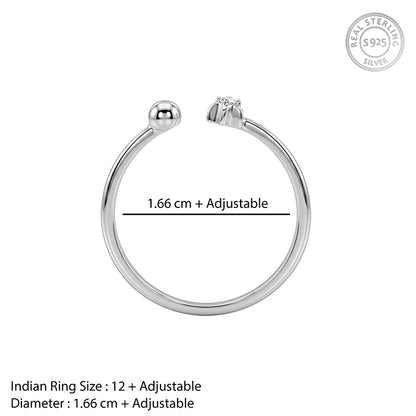 Silver Celestial Open Ring (Size 12)