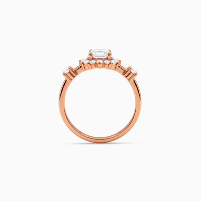 Rose Gold Blossom Halo Ring (Size 12)