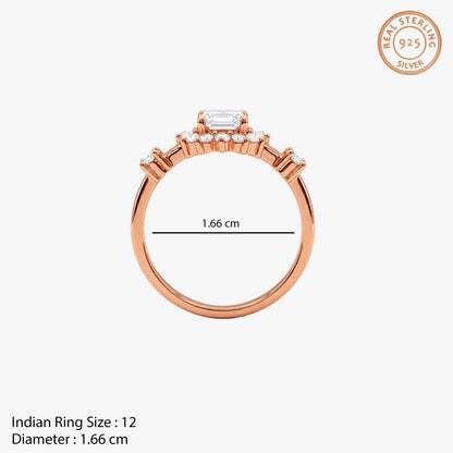 Rose Gold Blossom Halo Ring (Size 12)