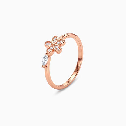 Rose Gold Petal Accent Ring (Size 12)