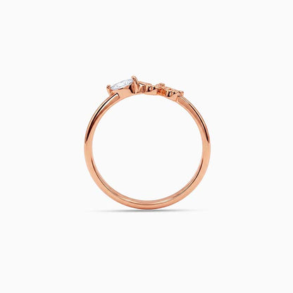 Rose Gold Petal Accent Ring (Size 12)